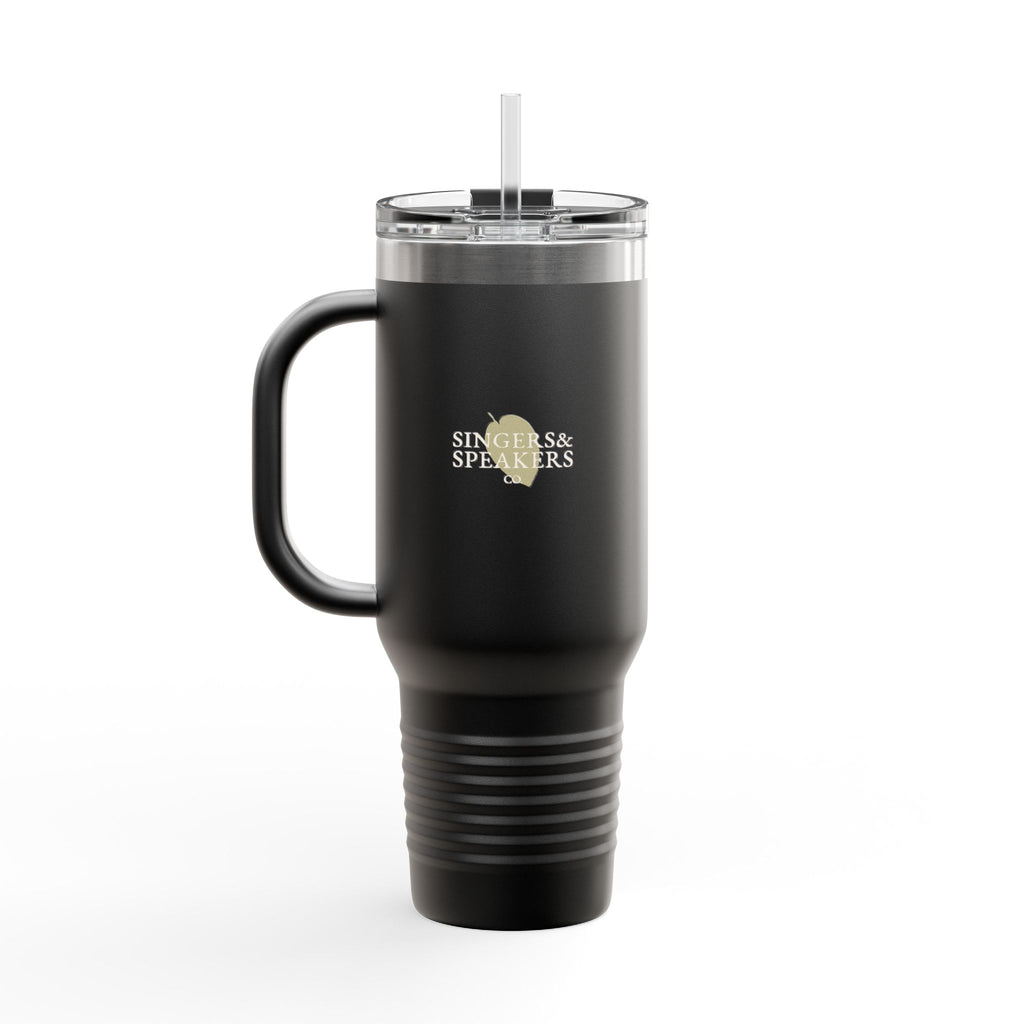 40oz Insulated Travel Mug — 'Singers & Speakers' Logo Stainless Steel Tumbler with Straw & Handle