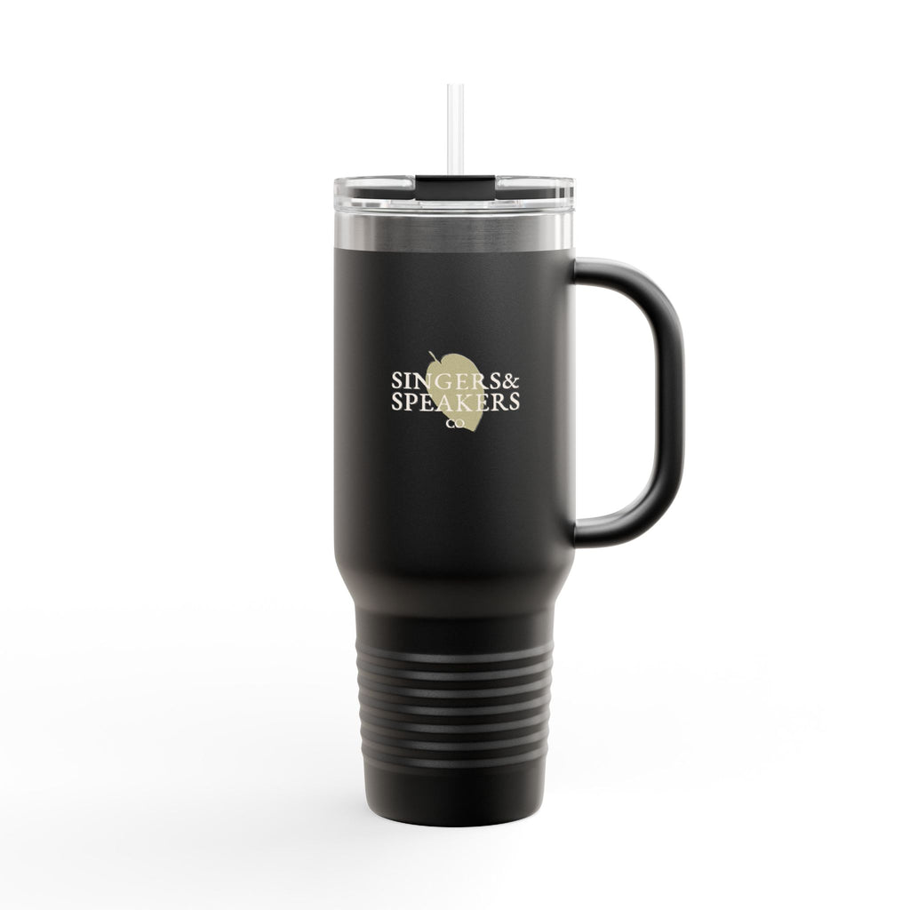 40oz Insulated Travel Mug — 'Singers & Speakers' Logo Stainless Steel Tumbler with Straw & Handle